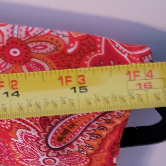 Red Paisley Button Down Shirt Dress - Picture 6 of 6